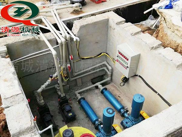 小區污水安裝現場